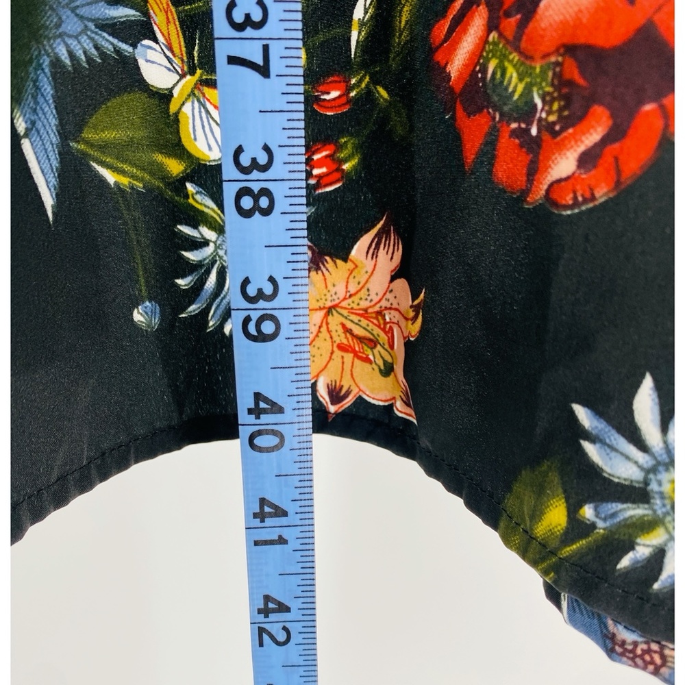 Boohoo Black Floral Kimono w/ Belt Long Sleeve - Picture 5 of 9